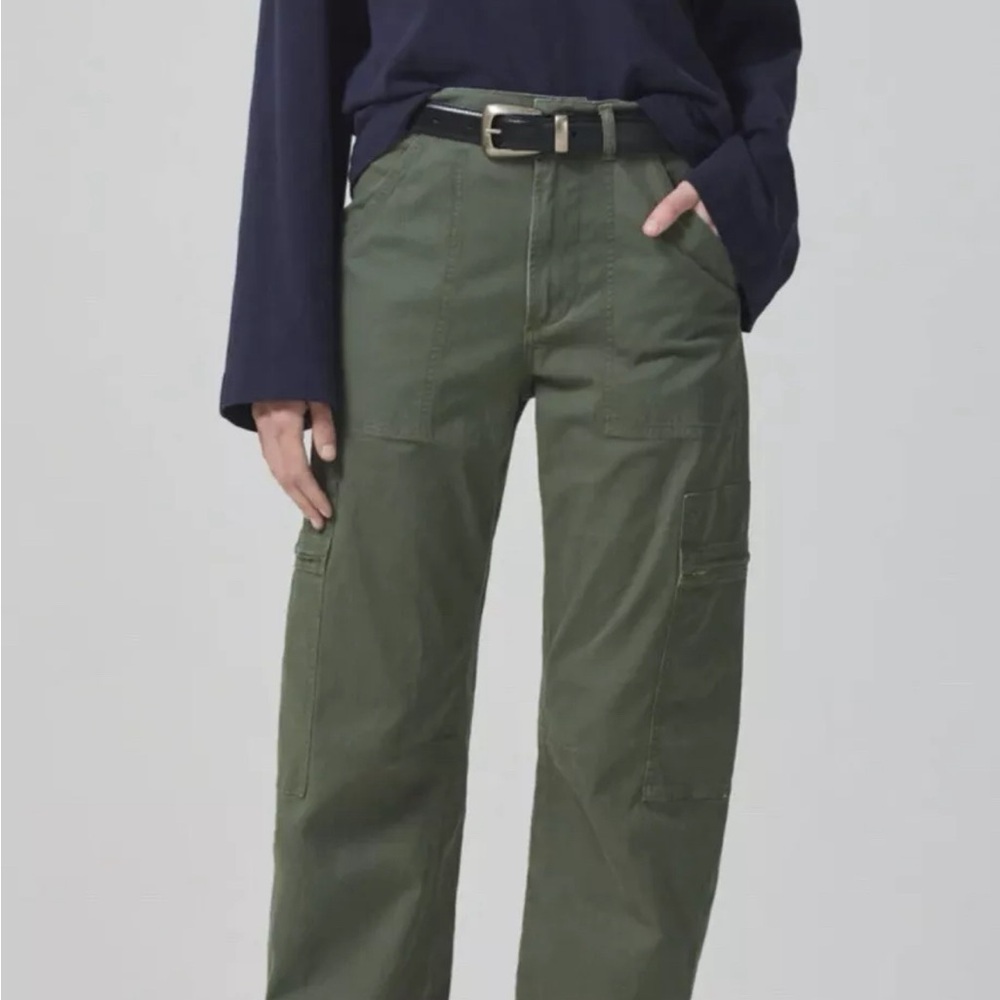 Citizens Of Humanity Olive Green Wide Leg Cargo Pants